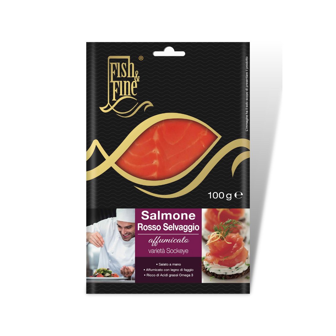 Salmone Rosso Selvaggio Affumicato ( Varietà Sockeye) - fish and fine